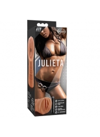 Мастурбатор-вагина цвета карамели Julieta с вибрацией - Blush Novelties - в Нижнекамске купить с доставкой