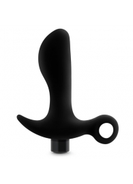 Черный анальный вибратор Silicone Vibrating Prostate Massager 01 - 10,8 см. - Blush Novelties - в Нижнекамске купить с доставкой