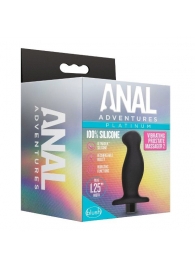 Черный анальный вибромассажёр Silicone Vibrating Prostate Massager 02 - 10,8 см. - Blush Novelties - в Нижнекамске купить с доставкой