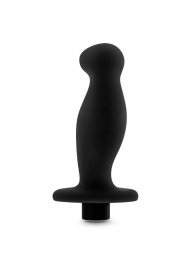 Черный анальный вибромассажёр Silicone Vibrating Prostate Massager 02 - 10,8 см. - Blush Novelties - в Нижнекамске купить с доставкой
