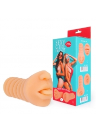 Телесный мастурбатор-ротик с высунутым язычком - Bior toys - в Нижнекамске купить с доставкой