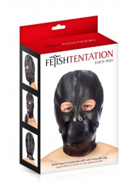 Маска-шлем с прорезями для глаз и регулируемым кляпом - Fetish Tentation - купить с доставкой в Нижнекамске