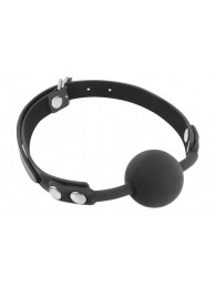 Черный силиконовый кляп-шарик на ремешках - Fetish Tentation - купить с доставкой в Нижнекамске
