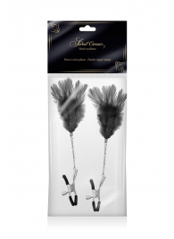 Зажимы для сосков с черными перьями Sweet Caress Feather Nipple Clumps - Sweet Caress - купить с доставкой в Нижнекамске