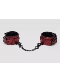 Красно-черные наручники Reversible Faux Leather Wrist Cuffs - Fifty Shades of Grey - купить с доставкой в Нижнекамске