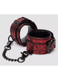 Красно-черные наручники Reversible Faux Leather Wrist Cuffs - Fifty Shades of Grey - купить с доставкой в Нижнекамске