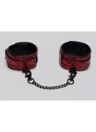 Красно-черные оковы Reversible Faux Leather Ankle Cuffs - Fifty Shades of Grey - купить с доставкой в Нижнекамске