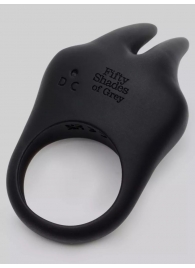 Черное эрекционное виброкольцо Sensation Rechargeable Vibrating Rabbit Love Ring - Fifty Shades of Grey - в Нижнекамске купить с доставкой