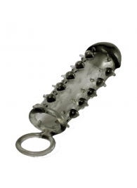 Дымчатая стимулирующая насадка с закрытой головкой SAMURAI PENIS SLEEVE BLACK - 14,5 см. - NMC - в Нижнекамске купить с доставкой