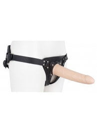 Пустотелый страпон Harness CLASSIC с бандажом - 19,5 см. - LOVETOY (А-Полимер) - купить с доставкой в Нижнекамске