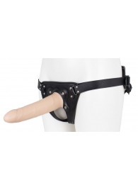 Пустотелый страпон Harness CLASSIC с бандажом - 19,5 см. - LOVETOY (А-Полимер) - купить с доставкой в Нижнекамске