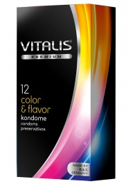 Цветные ароматизированные презервативы VITALIS PREMIUM color   flavor - 12 шт. - Vitalis - купить с доставкой в Нижнекамске
