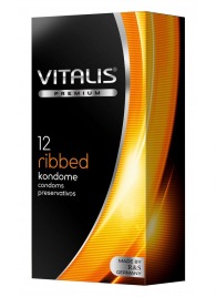 Ребристые презервативы VITALIS PREMIUM ribbed - 12 шт. - Vitalis - купить с доставкой в Нижнекамске
