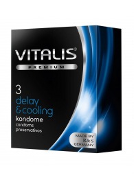 Презервативы VITALIS PREMIUM delay   cooling с охлаждающим эффектом - 3 шт. - Vitalis - купить с доставкой в Нижнекамске