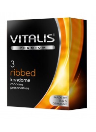 Ребристые презервативы VITALIS PREMIUM ribbed - 3 шт. - Vitalis - купить с доставкой в Нижнекамске
