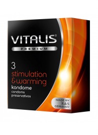 Презервативы VITALIS PREMIUM stimulation   warming с согревающим эффектом - 3 шт. - Vitalis - купить с доставкой в Нижнекамске