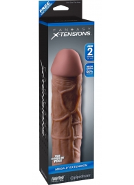 Коричневая насадка Mega 2  Extension - 20,3 см. - Pipedream - в Нижнекамске купить с доставкой