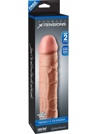 Телесная насадка Fantasy X-tensions Perfect 2  Extension - 20,3 см. - Pipedream - в Нижнекамске купить с доставкой
