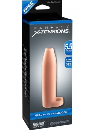 Насадка-расширитель с кольцом для подхвата мошонки Real Feel Enhancer - 14 см. - Pipedream - в Нижнекамске купить с доставкой