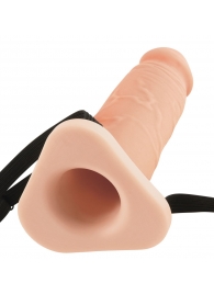 Телесный реалистичный фаллоимитатор с полостью Silicone Hollow Extension - 20 см. - Pipedream - купить с доставкой в Нижнекамске