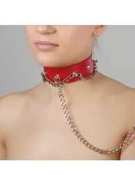 Красный ошейник из натуральной кожи - Sitabella - купить с доставкой в Нижнекамске