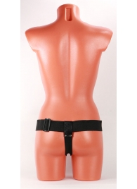 Чёрные кожаные трусики для больших насадок - БДСМ Арсенал - купить с доставкой в Нижнекамске