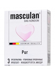 Супертонкие презервативы Masculan Pur - 3 шт. - Masculan - купить с доставкой в Нижнекамске