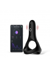 Черное виброкольцо Magic Motion Rise с подхватом мошонки - Magic Motion - в Нижнекамске купить с доставкой