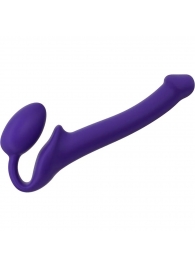 Фиолетовый безремневой страпон Silicone Bendable Strap-On - size S - Strap-on-me - купить с доставкой в Нижнекамске
