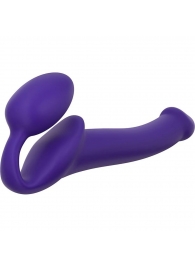 Фиолетовый безремневой страпон Silicone Bendable Strap-On - size M - Strap-on-me - купить с доставкой в Нижнекамске