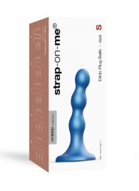 Голубая насадка Strap-On-Me Dildo Plug Balls size S - Strap-on-me - купить с доставкой в Нижнекамске