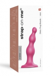 Розовая насадка Strap-On-Me Dildo Plug Beads size S - Strap-on-me - купить с доставкой в Нижнекамске