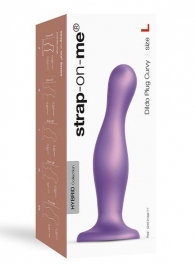 Фиолетовая насадка Strap-On-Me Dildo Plug Curvy size L - Strap-on-me - купить с доставкой в Нижнекамске