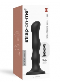 Черная насадка Strap-On-Me Dildo Geisha Balls size M - Strap-on-me - купить с доставкой в Нижнекамске