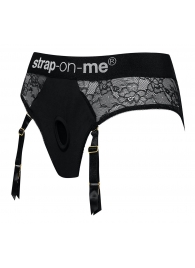 Черные трусики для насадок Diva Lingerie Harness - size S - Strap-on-me - купить с доставкой в Нижнекамске