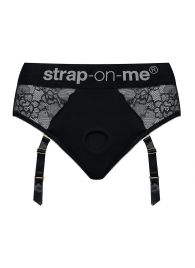 Черные трусики для насадок Diva Lingerie Harness - size S - Strap-on-me - купить с доставкой в Нижнекамске