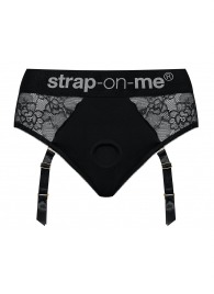 Черные трусики для насадок Diva Lingerie Harness - size M - Strap-on-me - купить с доставкой в Нижнекамске