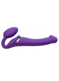 Фиолетовый безремневой вибрострапон Vibrating Bendable Strap-On - size L - Strap-on-me - купить с доставкой в Нижнекамске