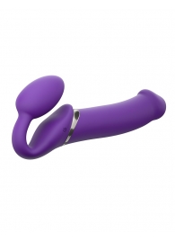 Фиолетовый безремневой вибрострапон Silicone Bendable Strap-On - size XL - Strap-on-me - купить с доставкой в Нижнекамске