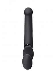 Черный безремневой вибрострапон Silicone Bendable Strap-On - size XL - Strap-on-me - купить с доставкой в Нижнекамске