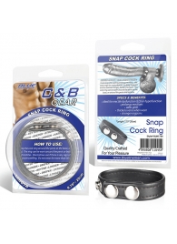 Кольцо на пенис из искусственной кожи на клепках SNAP COCK RING - BlueLine - в Нижнекамске купить с доставкой