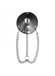 Утяжка для мошонки из искусственной кожи с цепочками PARACHUTE BALL STRETCHER - BlueLine - купить с доставкой в Нижнекамске