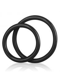 Набор из двух черных силиконовых колец разного диаметра SILICONE COCK RING SET - BlueLine - в Нижнекамске купить с доставкой