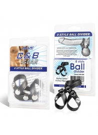 Разделитель мошонки из искусственной кожи на клепках 8 STYLE BALL DIVIDER - BlueLine - купить с доставкой в Нижнекамске