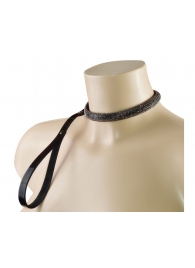 Эффектный сверкающий ошейник с поводком  Гламур - Sitabella - купить с доставкой в Нижнекамске