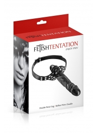 Черный кляп-фаллоимитатор Double Penis Gag - Fetish Tentation - купить с доставкой в Нижнекамске