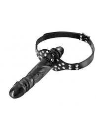 Черный кляп-фаллоимитатор Double Penis Gag - Fetish Tentation - купить с доставкой в Нижнекамске