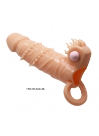 Телесная удлиняющая вибронасадка Penis Sleeve Connor - 17 см. - Baile - в Нижнекамске купить с доставкой