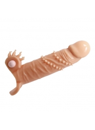 Телесная удлиняющая вибронасадка Penis Sleeve Connor - 17 см. - Baile - в Нижнекамске купить с доставкой