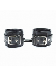 Чёрные кожаные оковы с клепками - БДСМ Арсенал - купить с доставкой в Нижнекамске